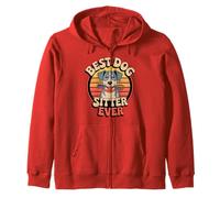 Best Dog Sitter Ever Funny Pet Care Men Women Pet Sitter Zip Hoodie