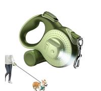 Best Dog Supplies 4-in-1 Anti Pull Retractable Dog Leash 26ft/8Meter Long with Flashlight and Poop Bag Dispenser for Medium Large Dogs - Green