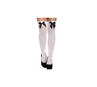 Best Dressed White With Black Bow Hold-Up Stockings