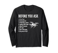 Best Drone Pilot Design Men Women Drone Operator RC Flight Long Sleeve T-Shirt