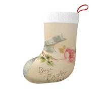 Best Easter wishes Christmas Stocking 17.7", Festive Hanging Sock for Fireplace Mantel, Holiday Decorations