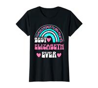 Best Elizabeth Ever Personal Name Retro Leopard Rainbow T-Shirt