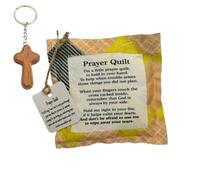 Best Encouraged and Blessed Gift Prayer Quilt with Cross Inside, 2025 New Vintage Handmade Mini Quilts Squares, Sew Individually Symbolism Poems Colorful Squares for Pastor Appreciation(V)