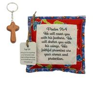 Best Encouraged and Blessed Gift Prayer Quilt with Cross Inside, 2025 New Vintage Handmade Mini Quilts Squares, Sew Individually Symbolism Poems Colorful Squares for Pastor Appreciation(L)