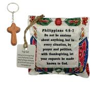 Best Encouraged and Blessed Gift Prayer Quilt with Cross Inside, 2025 New Vintage Handmade Mini Quilts Squares, Sew Individually Symbolism Poems Colorful Squares for Pastor Appreciation(K)