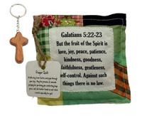 Best Encouraged and Blessed Gift Prayer Quilt with Cross Inside, 2025 New Vintage Handmade Mini Quilts Squares, Sew Individually Symbolism Poems Colorful Squares for Pastor Appreciation(D)