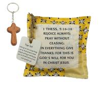 Best Encouraged and Blessed Gift Prayer Quilt with Cross Inside, 2025 New Vintage Handmade Mini Quilts Squares, Sew Individually Symbolism Poems Colorful Squares for Pastor Appreciation(M)