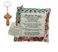Best Encouraged and Blessed Gift Prayer Quilt with Cross Inside, 2025 New Vintage Handmade Mini Quilts Squares, Sew Individually Symbolism Poems Colorful Squares for Pastor Appreciation(E)