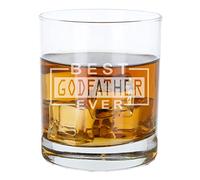 Best Engraved Whisky Glass - Worlds Greatest Godfather Tumbler - Christening Gifts for Godfather or Godparent
