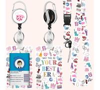 Best Era Console Lanyards for ID Badge, Lanyard ID Card Holder with Retractable Reel Clip and Keychain, Vertical Heavy Duty Identity Badge Cover Case Protector for Student Teacher Nurse Women Men