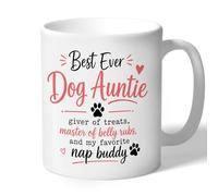 Best Ever Dog Auntie Mug Treats Belly Rubs & Nap Buddy Gift Cup Ceramic 10oz/300ml
