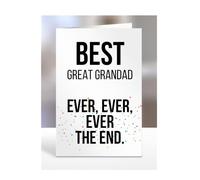 Best Ever Ever Ever The End Great Grandad, Card for, Funny, Joke, Silly, Birthday Gifts for Men or Women, Secret Santa, Presents for Christmas, A5-254_120