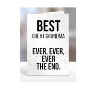 Best Ever Ever Ever The End Great Grandma, Card for, Funny, Joke, Silly, Birthday Gifts for Men or Women, Secret Santa, Presents for Christmas, A5-254_122