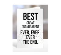 Best Ever Ever Ever The End Great Grandparent, Card for, Funny, Joke, Silly, Birthday Gifts for Men or Women, Secret Santa, Presents for Christmas, A5-254_123