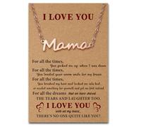 Best Family Gifts Mama Necklace with thoughtful card, Mother's Day Gift for Mom, 18k Gold Plated Over Stainless Steel, Birthday/Christmas Gift for Her from Daughter/Son, Material, Large, Metal, No