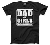 Best Father Gift Dad of Girls #Outnumbered - Mens T-Shirt - Father's Day from Kids Child Son Daughter Funny Gift Birthday Christmas M Black