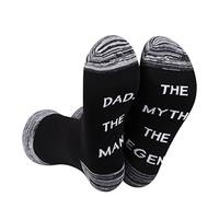 Best Father Socks Daddy Birthday Gift Dad The Man The Myth The Legend 1 Pairs Socks Gift For Dad Husband (Dad The Man-BK)