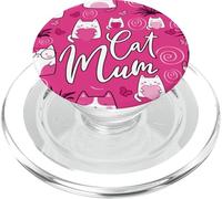 Best Feline Mummy Ever Cute Pink Kawaii Coolest Cat Mum PopSockets PopGrip for MagSafe