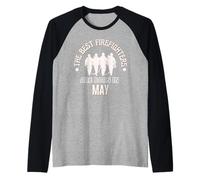 Best Firefighters are Born in May Firefighter Birthday Gift Raglan Baseball Tee