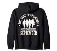 Best Firefighters Born September Firefighter Birthday Gift Zip Hoodie