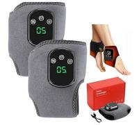 Best Foot Massager for Neuropathy & Foot Pain Relief-Massagers with Adjustable Heat 3-in-1 Portable Cordless Feet Massager and Compression Therapy Cordless Feet Massager for Home (Two Grey)