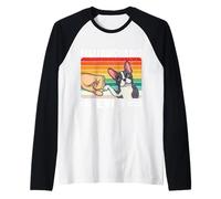 Best Frenchie Dad Ever Vintage Retro French Bulldog Father Raglan Baseball Tee