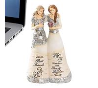 Best Friend Angel Figurines - Preserved Sister Present | Elegant Hand Painted Angels Statues, Meaningful for Women, Best Friends Thoughtful Forever Gift for Anivers