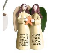Best Friend Angel Figurines - Sister Friendship Sculptures, Thoughtful Gift Statues | Hand Painted Angel Figures, Emotional Resin, Decorative Statue for Sister Soul for Shelf, Ma