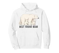 Best Friend Bear With Two Cubs Siblings Polar Bear Family Pullover Hoodie