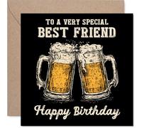 Best Friend Birthday Card - Bday Beer - Happy Birthday Card for Best Friend from Friends Bestie, 145mm Cheers Beer Greeting Cards