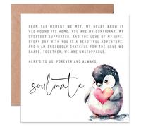 Best Friend Birthday Card, Cute Penguin Design with Heartfelt Message, 14x14 cm Folded Card with Kraft Envelope, Blank Inside for Personal Note - for Her or Him