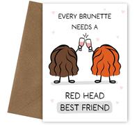 Best Friend Birthday Card for Women - Every Brunette needs a Red Head Best Friend - Celebrate a Friendship, Special Friend, Bestie, BFF or Sister with Love & Laughter