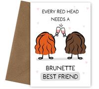 Best Friend Birthday Card for Women - Every Red Head needs a Brunette Best Friend - Celebrate a Friendship, Special Friend, Bestie, BFF or Sister with Love & Laughter