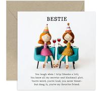 Best Friend Birthday Card, Gift for Bestie, Female Friendship Present for Her, Humorous Heartfelt Poem for Her, Colleague Sister BFF Cousin Coworker, Blannk Inside