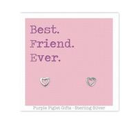 Best Friend Birthday Gift - Sterling Silver Stud Heart Earrings - Jewellery Boxed - From Best Friend BFF Bestie Long Friendship Versatile Open Heart Earrings - Thoughtful Friend Gifts