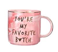 Best Friend Birthday Gifts for Women - Funny Friendship Gift for BFF, Bestfriend, Besties, Mom, Sister, Boss Woman, Big Sis, Sorority - You're My Favorite - Cute Pink Marble Mug, 11.5oz Coffee Cup
