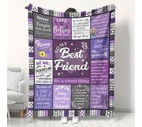 Best Friend Blanket - Best Friend Birthday Gifts for Women - Friendship Throw to My Best Friend, Bestie, BBF, Soul Sister - Friendship Gifts for Women Friends, 50"X60"