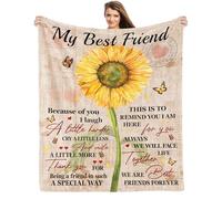 Best Friend Blanket for Women - Birthday Gift for BFF, Friendship Gift for Soul Sister, Unique Bestie Blanket 60"x 50"