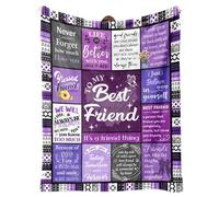 Best Friend Blanket, Friend Gifts for Women, 60"X79" Soft Flannel Throw Blanket, Sisters Purple Throw Blanket, Best Friendship Presents for Women Friends, BBF, Soul Sister, Bestie