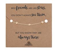 Best Friend Bracelet - Friend Gifts For Women, Good Friends Are Like Stars Gifts, Best Friend Birthday Gifts For Friend Female - Golden Star Bracelet and Card