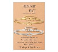 Best Friend Bracelet Love Knot Matching Bracelets for BFF Friendship Long Distance Bracelet for 2/3/4/5/6 Birthday Christmas Jewelry Gifts, adjustable, alloy, no gemstone