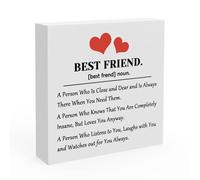 Best Friend Desk Gifts for Women Wood Box Sign Desk Decor Best Friend Definition Gifts for Women Friend Friendship Gifts for Best Friend Bestie Soul Sister BFF Friend Definition Decorative Signs