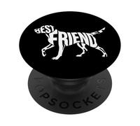Best Friend Dog Silhouette Typography Design PopSockets Adhesive PopGrip