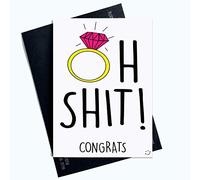 Best Friend Funny Engagement Card Engagement Cards Colleague Coworker Engagement Card Friend Card Oh S*it Newly Engaged Bride to Be PC627