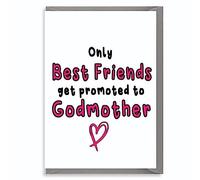 Best Friend Godmother Proposal Card Christening Announcement Cute Heart Design CHRIST04