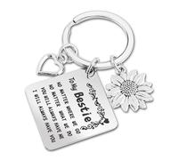 Best Friend Keychain, Best Friend Keyring Gifts for Women Best Friend Keychain for Female Bff Sister Bestie True Friend Long Distance Graduation Gifts for Her Birthday Christmas Halloween Gifts