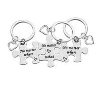 Best Friend Keychain for 3 Family Keyring Set Sisters Brothers Keychain Set No Matter Where What When Puzzle Keyring Set Long Distance Friendship Gifts Best Friend Valentines Birthday Graduation Gifts