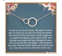 Best Friend Necklace for Women - Sterling Silver Twin Ring Pendant, Matching BFF Jewelry Gift for Her, Sister, Couple | Birthday, Anniversary, Friendship Day Gift