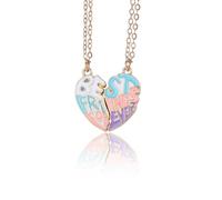 Best Friend Necklace Friendship Magnetic Heart Matching BFF Necklaces Birthday Commemorative Gifts for 2 Sisters, M, Zinc, Cubic Zirconia