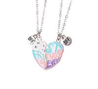 Best Friend Necklace Friendship Magnetic Heart Matching BFF Necklaces Birthday Commemorative Gifts for 2 Sisters, M, Zinc, Cubic Zirconia